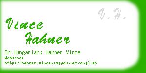 vince hahner business card